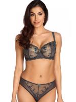 Комплект Ewa Bien Tamal - бюстгальтер с мягкой чашкой B139 и полные трусики C100 Графитово-бирюзово-золотой