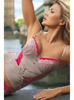Корсет с чашкой push up Kinga West C-2504 Капучино-ярко-розовый