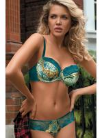 Комплект Kinga Celine - бюстгальтер полумягкий BC-622 и бразилианки S-622/1 Изумрудно-золотой