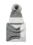 Вязаная шапочка из пряжи с мохером и шерстью || Шапка жін. CE 18С-199СП, р.54-56, сірий