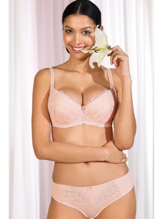 Комплект Dama Kier Perla - бюстгальтер push up и бразилианки Пудровый