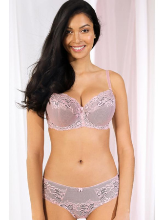 Комплект Dama Kier Emily - бюстгальтер полумягкий и полные трусики Розово-графитовый