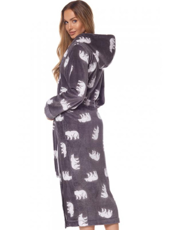 Халат L&L 2126 Winter Графитово-белый || Халат L&L 2126 Winter Графитово-белый