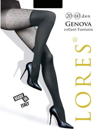 Колготки с имитацией чулок LORES Genova 20-60 den, 1/2, nero(чёрный)