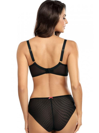 Комплект Ewa Bien Rozana - бюстгальтер с мягкой чашкой B139 и полные трусики C124 Черно-красно-золотой || Комплект Ewa Bien Rozana - бюстгальтер с мягкой чашкой B139 и полные трусики C124 Черно-красно-золотой