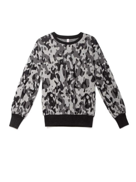Ультрамодный джемпер с принтом "камуфляж" и мерцающим блеском 839 Ультрамодный джемпер с принтом "камуфляж" и мерцающим блеском 839