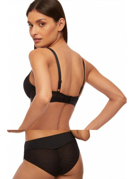 Комплект Kinga Comfort - бюстгальтер push up PU-750 и полные трусики P-861/2 Черный