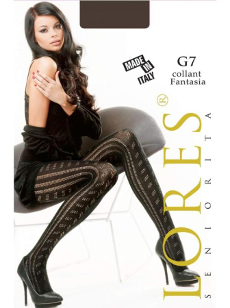 Колготки с узором LORES G7, 1/2, nero(чёрный)