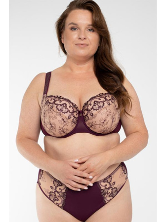 Комплект Samanta Perla - бюстгальтер с мягкой чашкой A922 и полные трусики B400 Баклажан