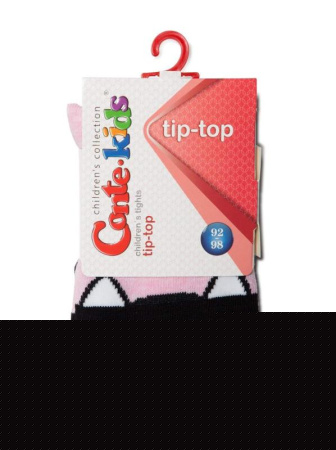 Колготки детские Conte Kids TIP-TOP, р.104-110, 466 чорний-світло-рожевий || Колготки дитячі Conte Kids TIP-TOP, р. 104-110, 466 чорний-сірий