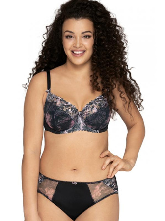 Комплект Ava Peace and Love - бюстгальтер полумягкий AV 1957 и бразилианки AV 1957/b Черно-розовый