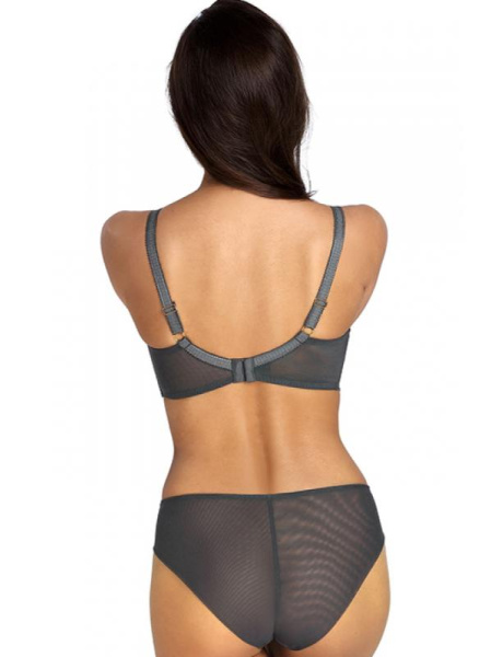 Комплект Ewa Bien Tamal - бюстгальтер с полумягкой чашкой B150 и полные трусики C100 Графитово-бирюзово-золотой