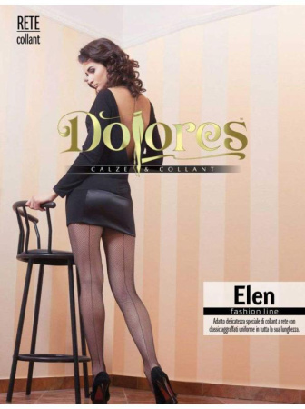 Колготки сетчатые со швом DOLORES Elen Farfalle rete, 1/2, nero(чёрный)