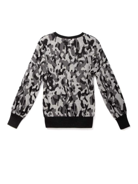 Ультрамодный джемпер с принтом "камуфляж" и мерцающим блеском 839 Ультрамодный джемпер с принтом "камуфляж" и мерцающим блеском 839
