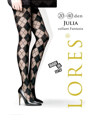 Колготки с узором LORES Julia 20-40, 3/4, nero(чёрный)