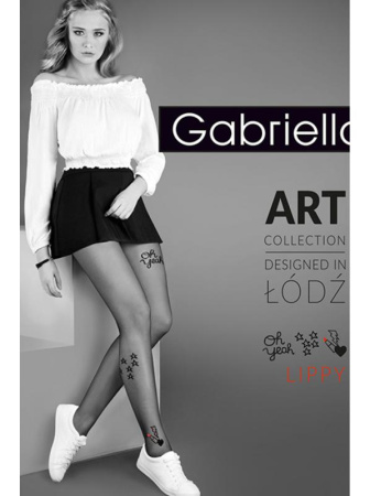 Колготки Gabriella Lippy 20 den без трусиковой части Черно-красный