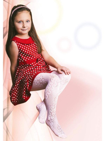 Детские узорчатые колготки Aleksandra Jagoda Арт.: 9816, 1, Белый