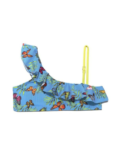 Купальник на одно плечо с воланом HOLLY BLUE