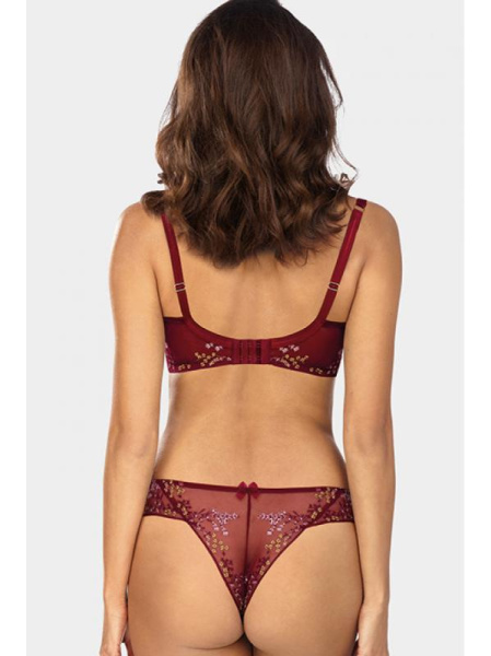 Комплект Ewa Bien Sansa - бюстгальтер с мягкой чашкой B103 и бразилианки C322 Бордо-золотой