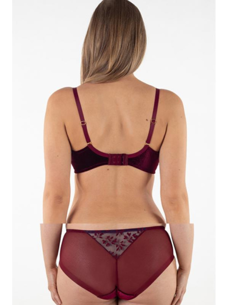 Комплект Samanta Molly - бюстгальтер с мягкой чашкой A125 и полные трусики B400 Темно-сине-рубиновый
