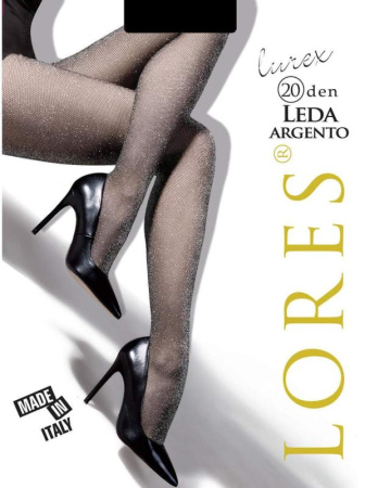 Колготки с люрексом LORES Leda Lurex 20 argento, 1/2, nero(чёрный)