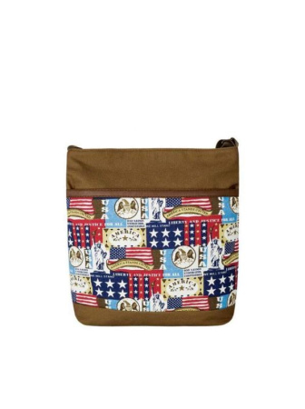 Сумка - Планшет Женская Exodus Leather Canvas America Коричневый P0803Ex061