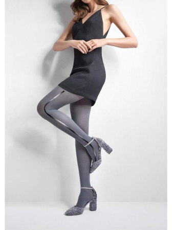 Колготки с узором MARILYN Emmy R07, 3/4, black(чёрный)