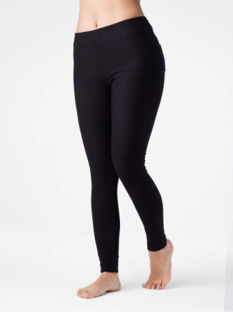 Джеггинсы с высокой посадкой и термоэффектом WINDY+, р.170-106, Nero