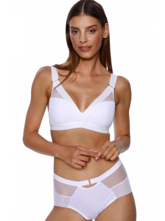 Комплект Kinga Lara - бюстгальтер с мягкой чашкой без косточек WB-748 и полные трусики P-748/2 Белый