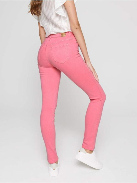 Цветные джинсы skinny с высокой посадкой и эффектом варки CON-236 Lycra Цветные джинсы skinny с высокой посадкой и эффектом варки CON-236 Lycra