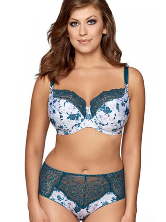 Комплект Ava Frozen Valley - бюстгальтер полумягкий AV 1780 и полные трусики AV 1781 Белый-океан