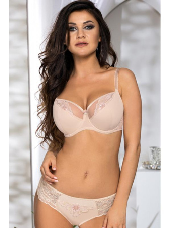 Комплект Dama Kier Lacey - бюстгальтер полумягкий и полные трусики Пудровый