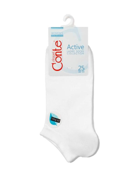 Носки жен. вискозные Conte ACTIVE (ультракороткие, tencel) 15С-77СП, р.23, 079 белый Носки жен. вискозные Conte ACTIVE (ультракороткие, tencel) 15С-77СП, р.23, 079 белый