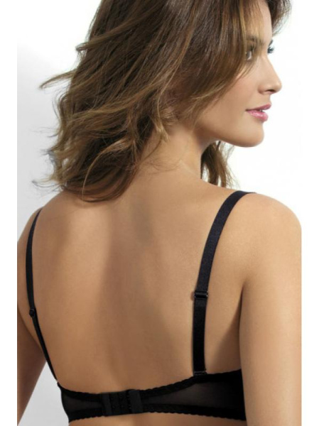 Бюстгальтер формованный Kinga Rhinestone PU-422 Черно-серый