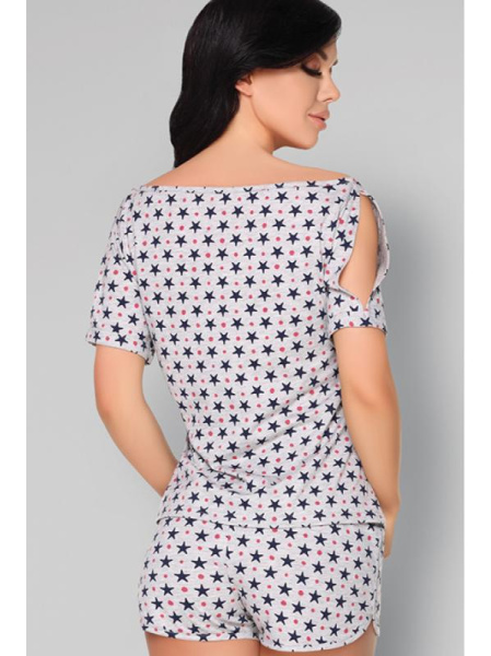 Комплект LivCo Corsetti Mareike Пепельно-черно-красный