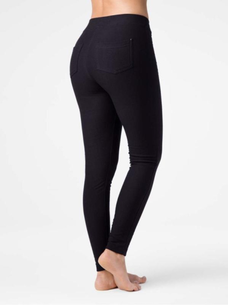 Джеггинсы с высокой посадкой и термоэффектом WINDY+, р.170-118, Nero