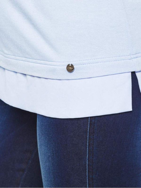 Футболка со вставкой из легкого шифона LD 715 Футболка со вставкой из легкого шифона LD 715