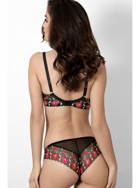 Комплект Ewa Bien Abigeil - бюстгальтер с мягкой чашкой B103 и бразилианки C511 Черно-оранжевый