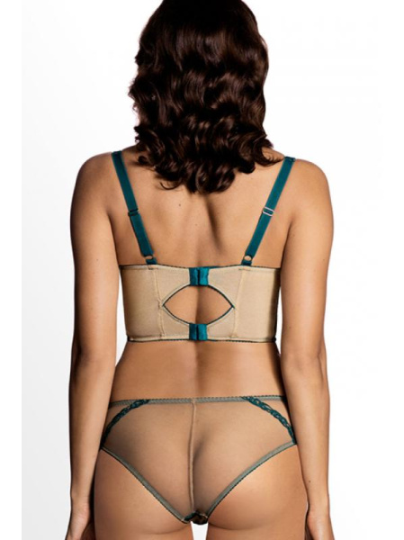 Комплект Ewa Bien Majuna - бюстье с мягкой чашкой P104 и бразилианки C511 Телесно-изумрудный