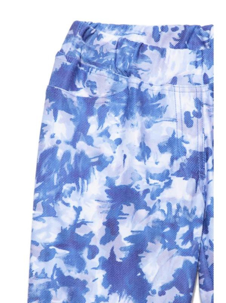 Джеггинсы с акварельным принтом ASTER, р.170-94, blue-white