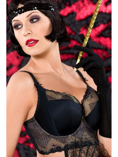 Бюстье с мягкой чашкой Ava Gatsby AV 1790 Черно-золотой