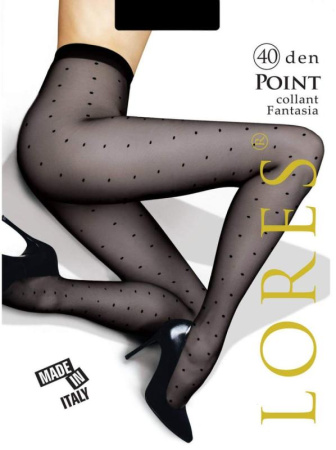 Колготки с узором в точку LORES Point 40, 1/2, nero(чёрный)