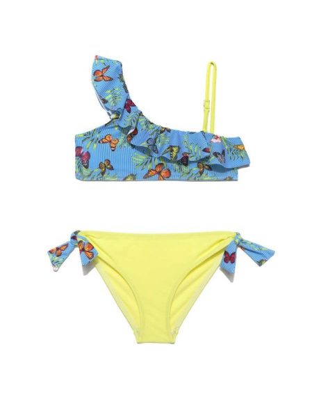 Купальник на одно плечо с воланом HOLLY BLUE