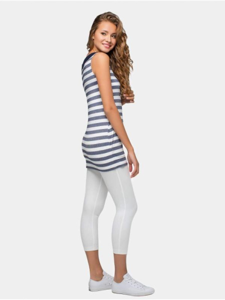 Туника в полоску с имитацией воротника рубашки LTH 631