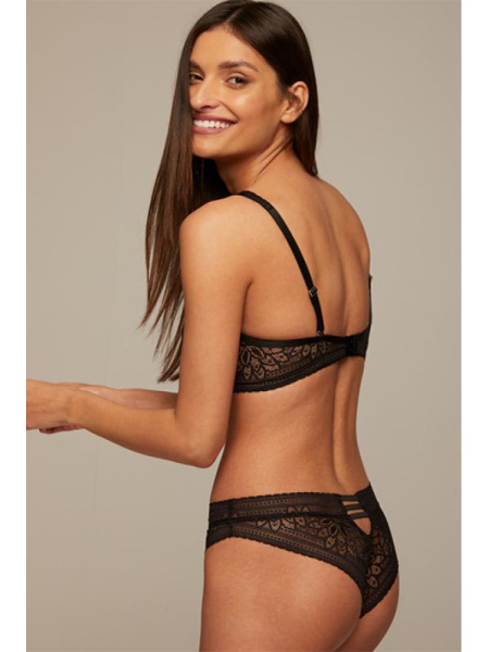 Комплект Kinga Mandala - бюстгальтер push up PU-855 и бразилианки B-855/3 Черный