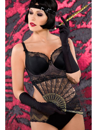 Комплект Ava Gatsby - бюстье с мягкой чашкой AV 1790 и полные трусики AV 1789 Черно-золотой