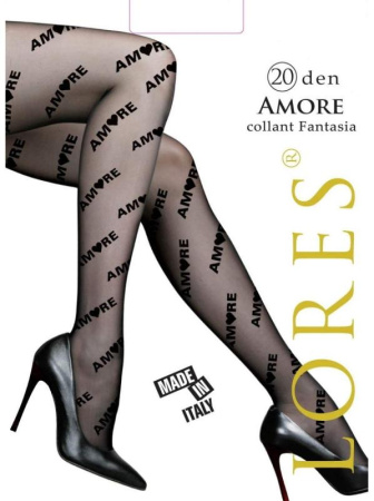 Колготки с узором LORES Amore 20, 5, nero(чёрный)