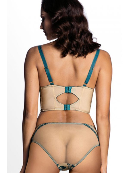 Комплект Ewa Bien Majuna - бюстье с формованной чашкой P312 и полные трусики C100 Телесно-изумрудный