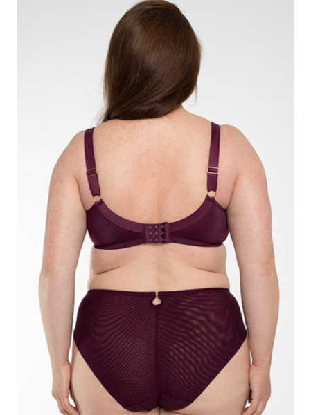 Комплект Samanta Perla - бюстгальтер с мягкой чашкой A922 и полные трусики B400 Баклажан