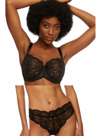 Комплект Kinga Raven - бюстгальтер с мягкой чашкой SC-820 и бразилианки B-818/3 Черный